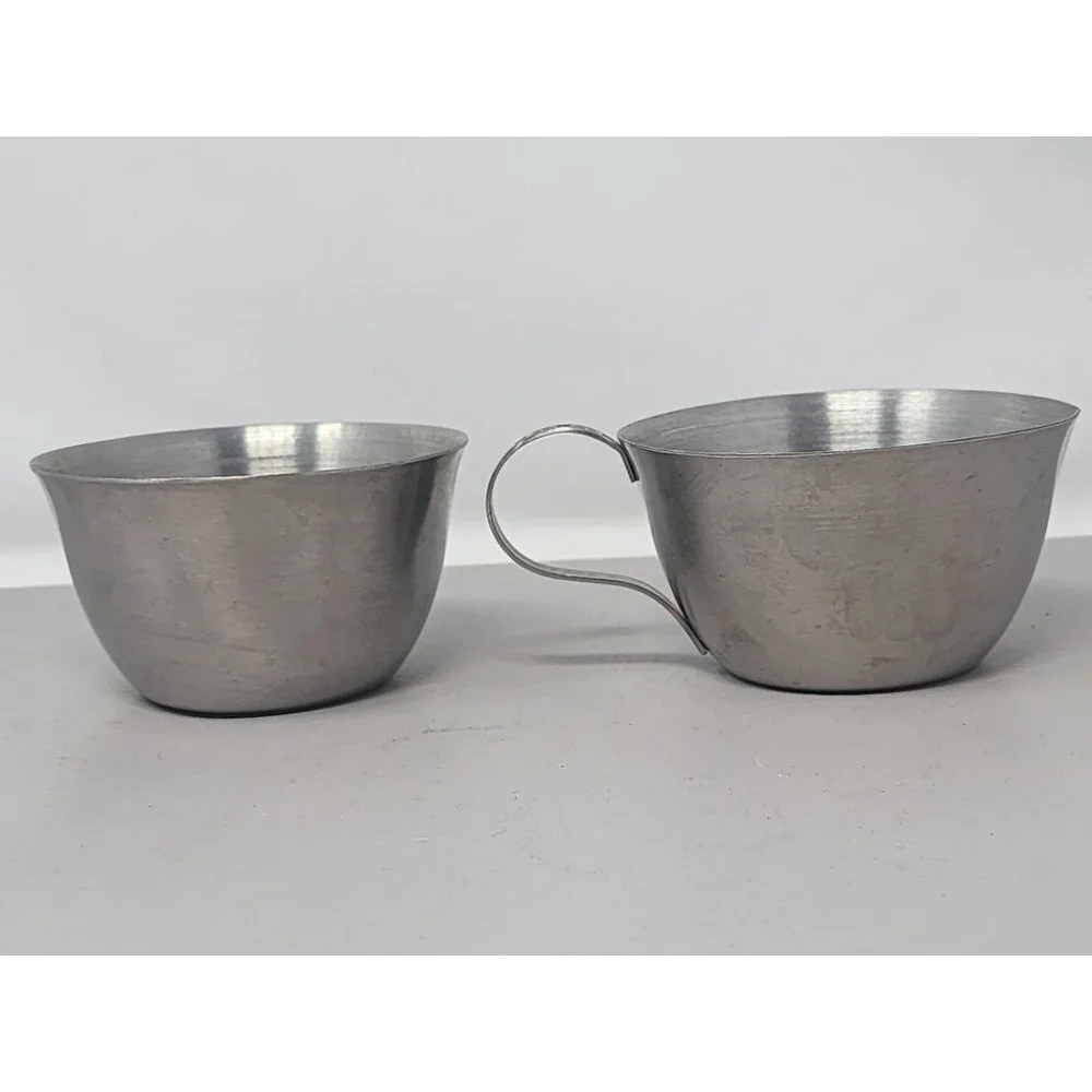 Vintage‎ Metal Sugar & Creamer Set With Butterflies On Handle